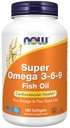 Now Foods Supplements, Super Omega 3-6-9 1200 mg med en blanding af fisk, boringer og hørfrø olier, 180 Softgels
