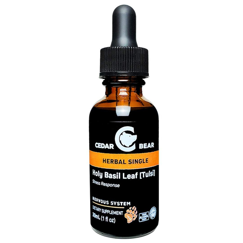 Cedar Bjørn - Holy Basil Leaf a Liquid Herbal supplement Det er en stress Reducerende adaptogen & sundhed Balancer (1 fl oz)