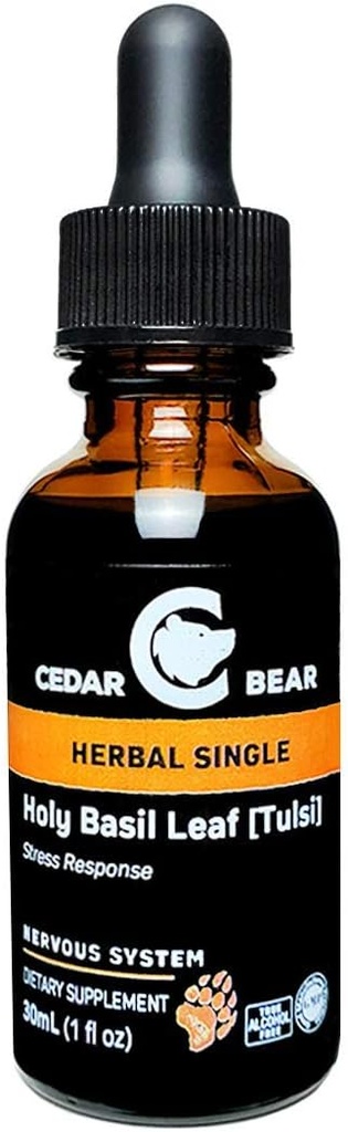 Cedar Bjørn - Holy Basil Leaf a Liquid Herbal supplement Det er en stress Reducerende adaptogen & sundhed Balancer (1 fl oz)