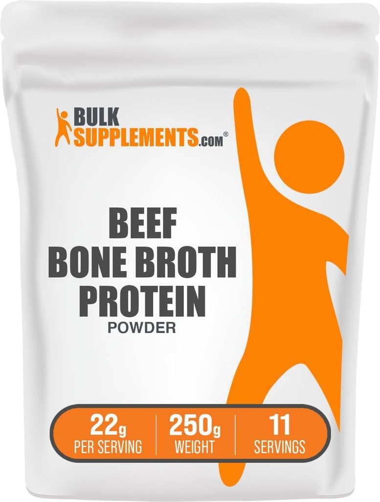 Bulkadditions.com Beef Bone Broth Protein Powder - Bovine Bone Broth Protein, Lactose Free Protein Powder - Dairy Free & Gluten Free, 22g per Serving, 250g (8,8 oz) (Pack of 1)