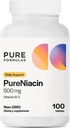 PureFormulas Pure Niacin - Vitamin B3, 500 mg Immediate Release Niacin 500mg - Nicotinic Acid 100 Tablets - Non-GMO B3 Vitamins Niacin Supplement