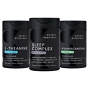 Sports Research® De-Stress & Sleep Bundle - Melatonin-Free Sleep Complex, Double Strength L-Theanine Supplement and Ashwagandha Softgels with Coconut MCT Oil for Relaxation, Calm & Sleep Support