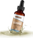 Ionic kobberdråber (30 PPM) - Rent flydende supplement til hår, hud, negle & ben sundhed - Biotilgængelig kobber til energi, wellness & fælles støtte - 4oz (Glas Dropper Flaske)