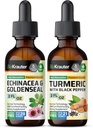 Echinacea med Goldenseal tinktur 2 Fl. Oz. & Gurkemeje tinktur 2 Fl. Oz.