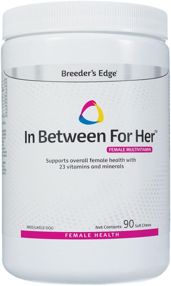 Breeder 's Edge i Mellem for hende, Daily Multivitamin for avlshund og katte, Fylder ernæringsmæssige gaps, og støtter mødre i Mellem avl, 90 ct Medium & Large Dog