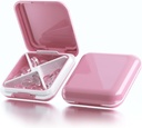 Lille pillekasse Vandtæt rejsepill sag Portable Daily Pill Container Pill Holder Purse 4 Compartments Pocket Compact Medicine Organizer for Vitamin / Fish Oils / Kosttilskud / Medicin (Pink)