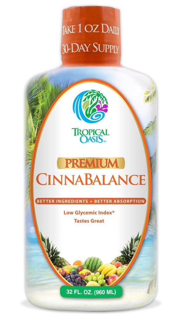 Cinnabalance - Flydende kanel tillæg w / kanel Bark, Aloe Vera, Ginger Root, Green Tea & Antioxidants - 32 oz, 32 portioner