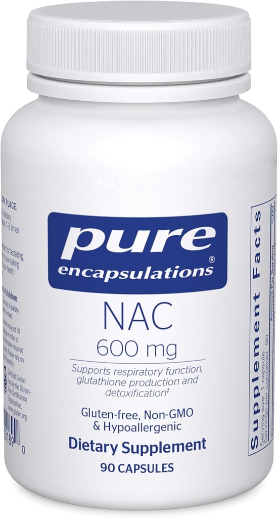 Ren indkapsling NAC 600 mg - N- acetyl cystein NAC supplement til lung sundhed & immunforsvar, leverstøtte og antioxidanter * - med Freeform N- Acetyl- L- cystein - 90 kapsler