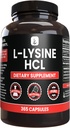 PURE ORIGINALSKE INGREDIENSER L- Lysin HCl (365 kapsler) Ingen Magnesium eller Rice Fillers, Altid Pure, Lab Verified
