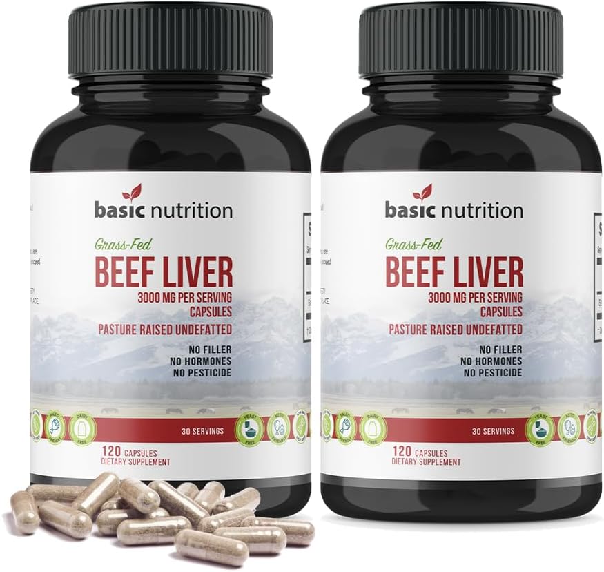 Pastore Raised Grass Fed Græs Færdig Oksekød Lever Kapsler 124; 3000mg Servering • 124; 100% Hormon Free Desickated, Undefatted Beef Lever med ingen Fylder, Non- GMO, Pesticide Free, Gluten- Free