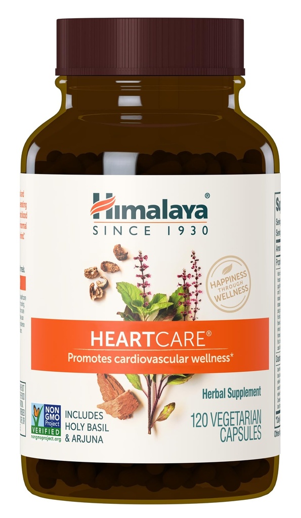 Himalaya HeartCare - Herbal Heart Health Kosttilskud med Ashwagandha og Amla - Vegan, Non- GMO, Gluten Free, 720 mg, 120 kapsler
