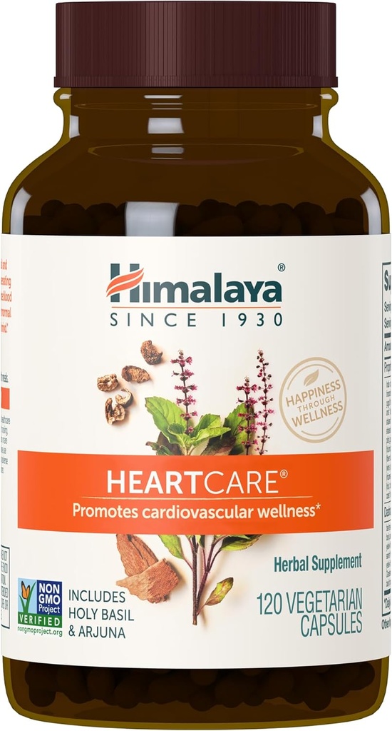 Himalaya HeartCare - Herbal Heart Health Kosttilskud med Ashwagandha og Amla - Vegan, Non- GMO, Gluten Free, 720 mg, 120 kapsler