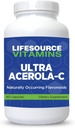 LifeSource Vitaminer - Ultra Acerola- C - Acerola Berry Powder 1500 mg - 90 Kapsler - 500 mg C-vitamin per servering