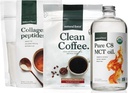 Natural Force Organic Clean Coffee, Collagen Peptider, og Pure C8 MCT Oil Bundle - Toxin Free Coffee, Grass Fed Collagen, & MCT - Non-GMO, Keto, & Paleo - 12 Oz, 11.7 Oz, 32 Oz