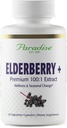 Paradise Urter Elderberry med Zink Extract, Understøtter Kropets naturlige forsvar, Super Potent, Ultra Pure, Vegan, Non GMO, Gluten Free, 60 Vegetariske Kapsler