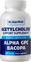 Acetylcholin, Alpha GPC Cholin 600mg + Bacopa, bedre end hver eneste. Mere pålidelig Acetylcholin (understøtter hukommelse og læring) supplement, 60 kapsler