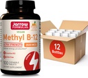 Jarrow Formulas Ultra Strength Methyl B-12, Dietary Supplement for Cellular Energy Production, 100 Tropical-Flavored Chewable Tablets, Up to a 100 Day Supply, Pack of 12