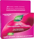Nature 's Way AM / PM Menopause Kosttilskud til kvinder, Hot Flash Relief *, Night Sweats *, Rastful Sleep *, Mood Swings *, Hormone-Free Formulas med Black Cohosh, Theanine, Valerian, 60 tabletter