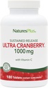 Natures Plus Ultra Cranberry 1000, Vedvarende udgivelse - 1000 mg - Natural Cranberry med C-vitamin - fremmer Urinary Tract Health - 180 Vegetariske tabletter (90 Servere)