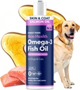 Honest Paws Wild Alaskan Salmon Oil for Dogs & Cats – Omega 3 Fish Oil Supplement for Skin, Coat, Joint & Heart Health – Natural, Sustainably Sourced, 8 oz