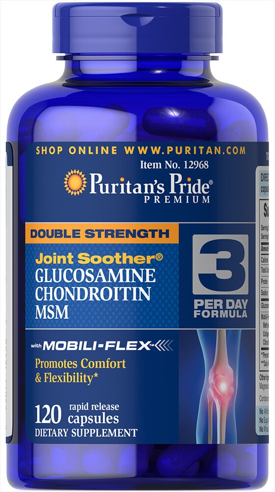 Puritans Pride Glucosamin, Chondroitin & MSM-3 per dag formel