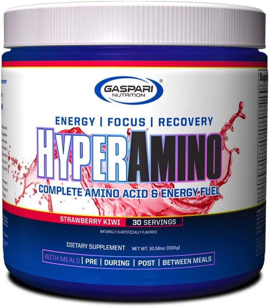 Gaspari Nutrition Hyper Amino, Jordbær Kiwi, 30 Greve