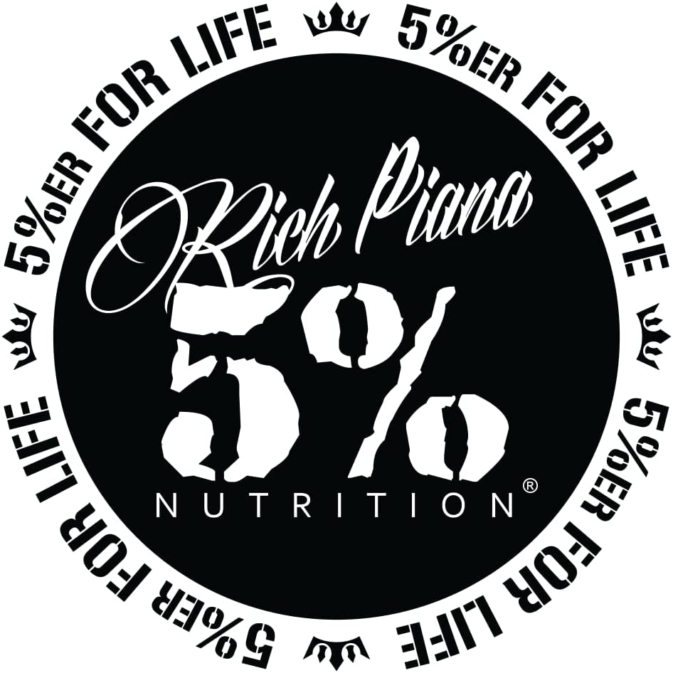 Rich Piana 5% Nutrition 5% ERFORLIFE Black w / White Trim 4-tommer Circle Decal # 2