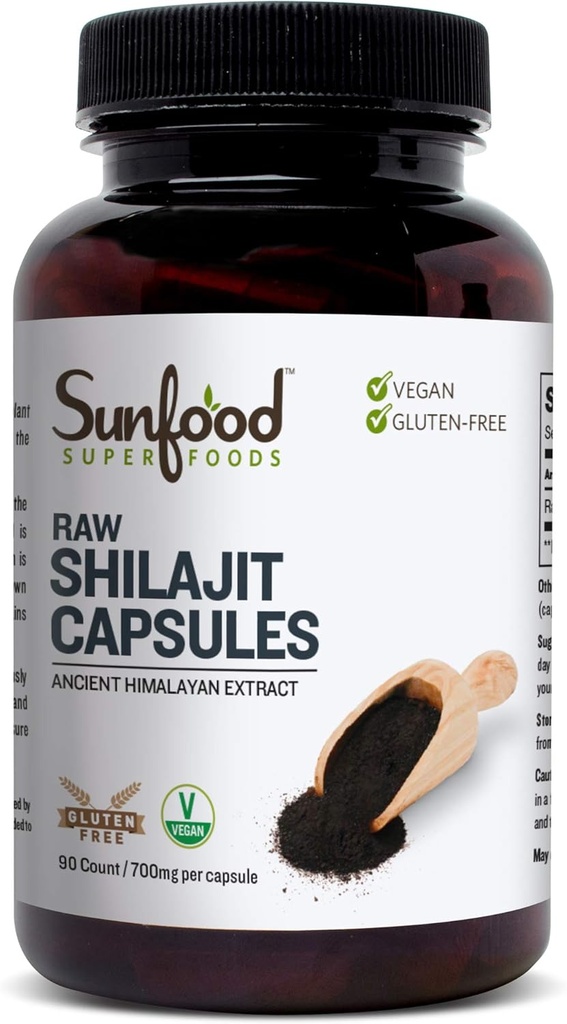 Solmad Superfood Shilajit kapsler - Pure Shilajit harpiks for kvinder & mænd, Ancient Himalayan ekstrakt med Fulvic syre, mineraler, Shilajit pulver piller - 90 kapsler