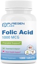 Puregen Labs Folinsyre 1000 mcg Tabletter