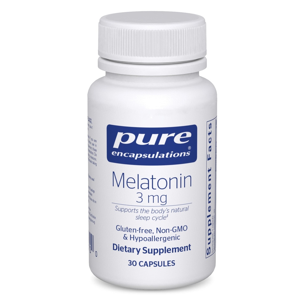 Ren indkapsling Melatonin 3 mg - antioxidant supplement til støtte naturlig søvn & lindring af lejlighedsvis søvnløshed - for naturlig søvnstøtte * - 30 kapsler