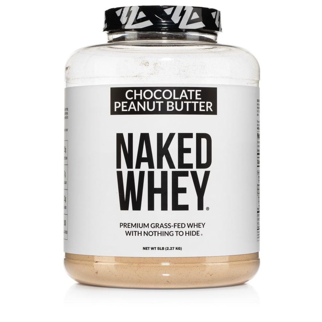 NAKED Whey Chokolade Peanut Butter Græs Fed Whey Protein Powder, Ingen GMO, Ingen soja, og Gluten Gratis, støtte vækst og inddrivelse - 52 Servere