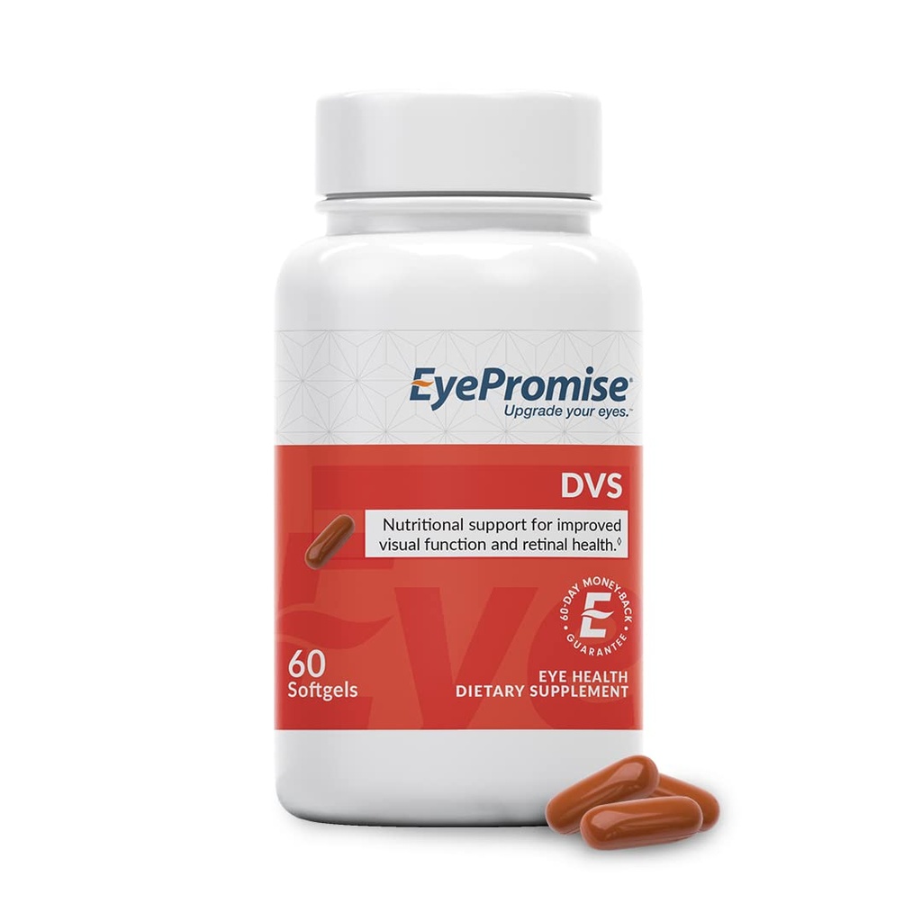 Øjenlove DVS Eye Vitamin - 60 Softgels, 30- Day Supply - Eye supplement med Zeaxanthin og Lutein til retinal support & forbedret visuel funktion