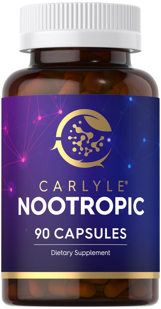 Carlyle Nootrop Supplement- 124; 90 Kapsler - 124; med B12, Guarana & Mere - 124; Non- GMO & Gluten Free