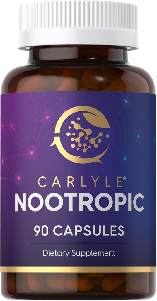 Carlyle Nootrop Supplement- 124; 90 Kapsler - 124; med B12, Guarana & Mere - 124; Non- GMO & Gluten Free