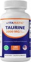 Vitamatisk Taurine 2000mg vegetariske tabletter, 180 greve, non - GMO, gluten fri