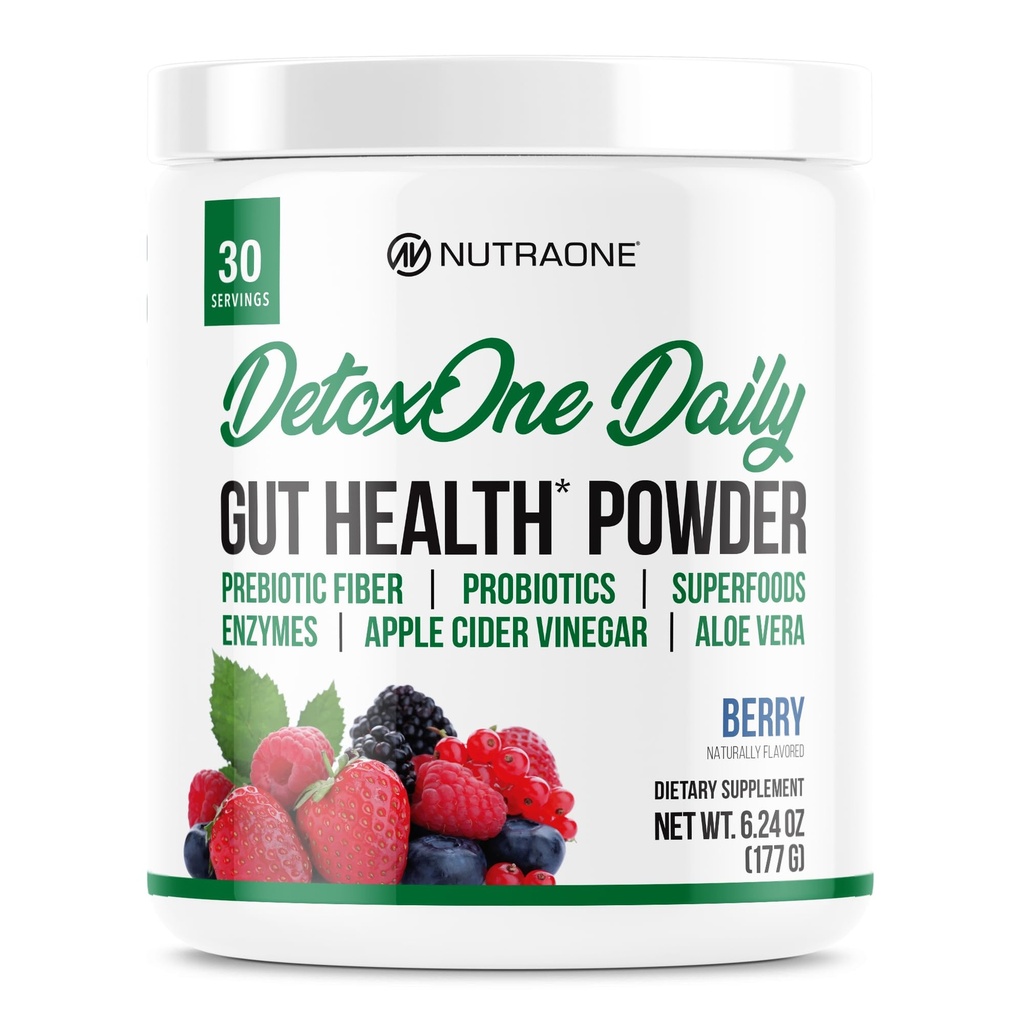 Detoxone Daglig Gut Health Powder for Weight Loss Measures 124; Measures Daily Detox Cleanse Supports Normal / Health fordøjelsesfunktion * Measures Detoxification *, Boost Energy Measures & Forbedrer Nutrient Absorption *