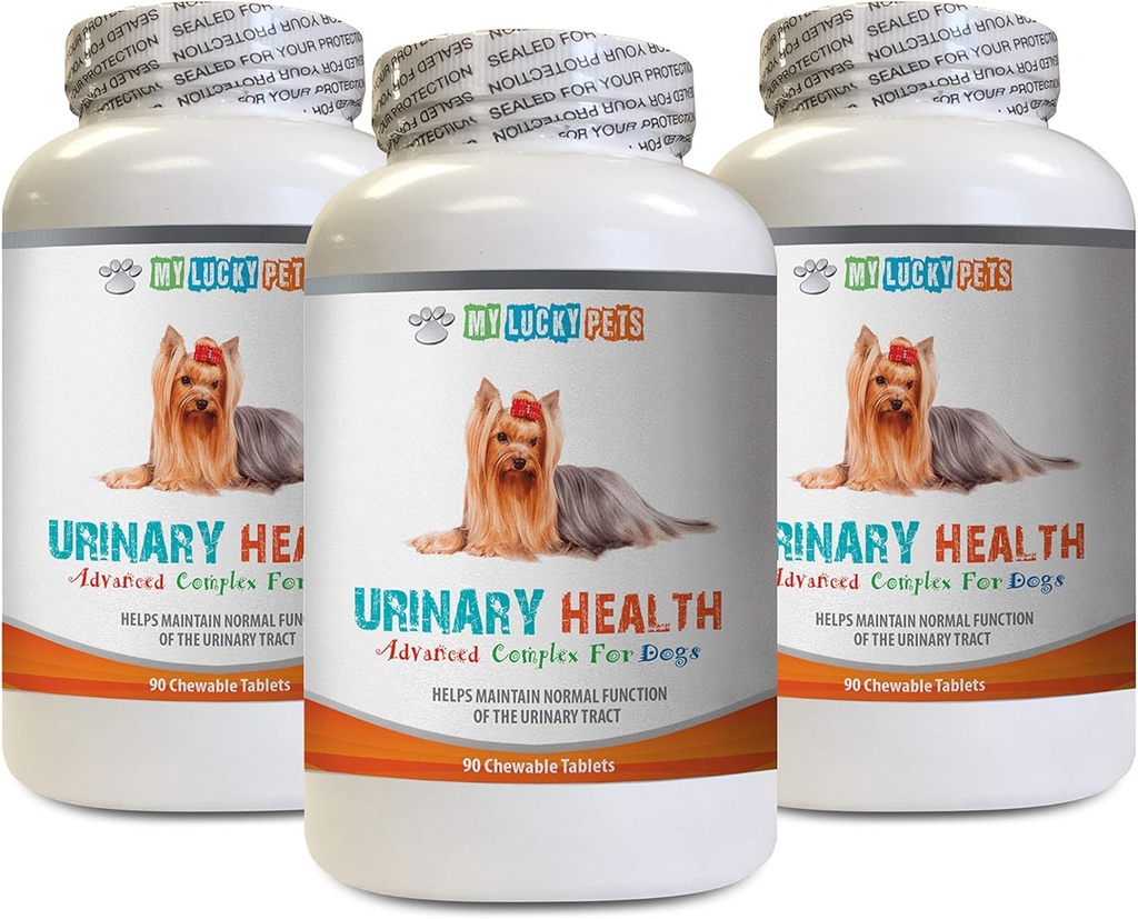 Hund Blogen Control Pills - Hund urinære sundhed Formel - Hjælper med inkontinens og Brege spørgsmål - Immunboost - Majs Silkepiller til hunde - 3 flasker (270 Treats)