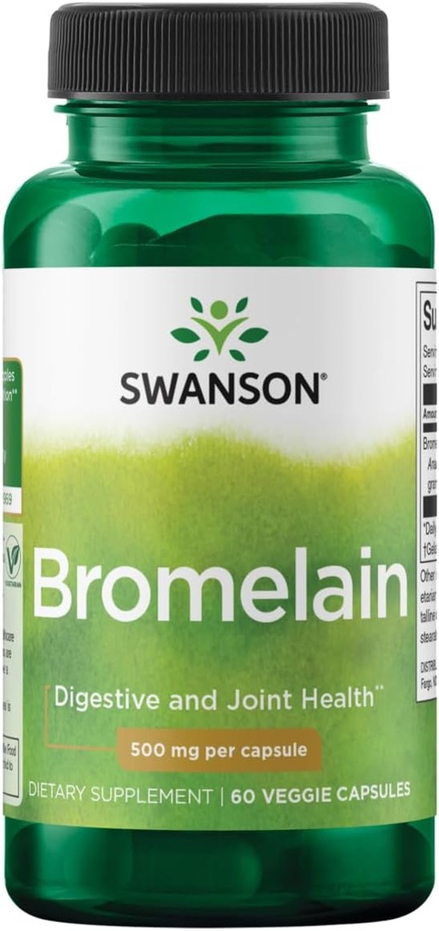 Swanson Maksimal styrke Bromelain 1200 Gdu 500 Milligram 60 Veg Kapsler Enzyme