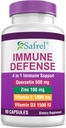 Safrel Strong immunsupport, Quercetin 500 mg, Zink Picolinate100 mg, VitamatiC 1000 mg, Vitamin D3 1000 IE, 60 kapsler, 1 måned Supply 124; Made in USA