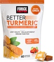 FORCE FACTOR Bedre gurkemeje Supplement 400mg med sort peber & Ingefær, Ekstra styrke fælles støtte, Superior Absorption, Ligesom gurkemeje Gummies, Fruit Splash, 60 gurkemeje tykkere
