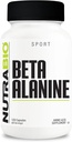 Nutrabio Beta- alanine Supplement, 800mg - Gluten- fri Pre- workout supplement til Buffer lactasyre, muskeltræthed, og ømhed, 120 kapsler