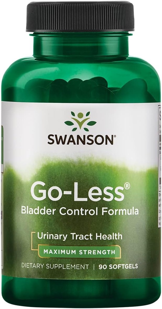 Swanson Go- Mindre Brege Control Formel - fremmer Urinary Tract Sundhed og sund Brege Support - Naturligt supplement til voksne med Græskar Seed Extract - (90 Softgels) 1 Pack