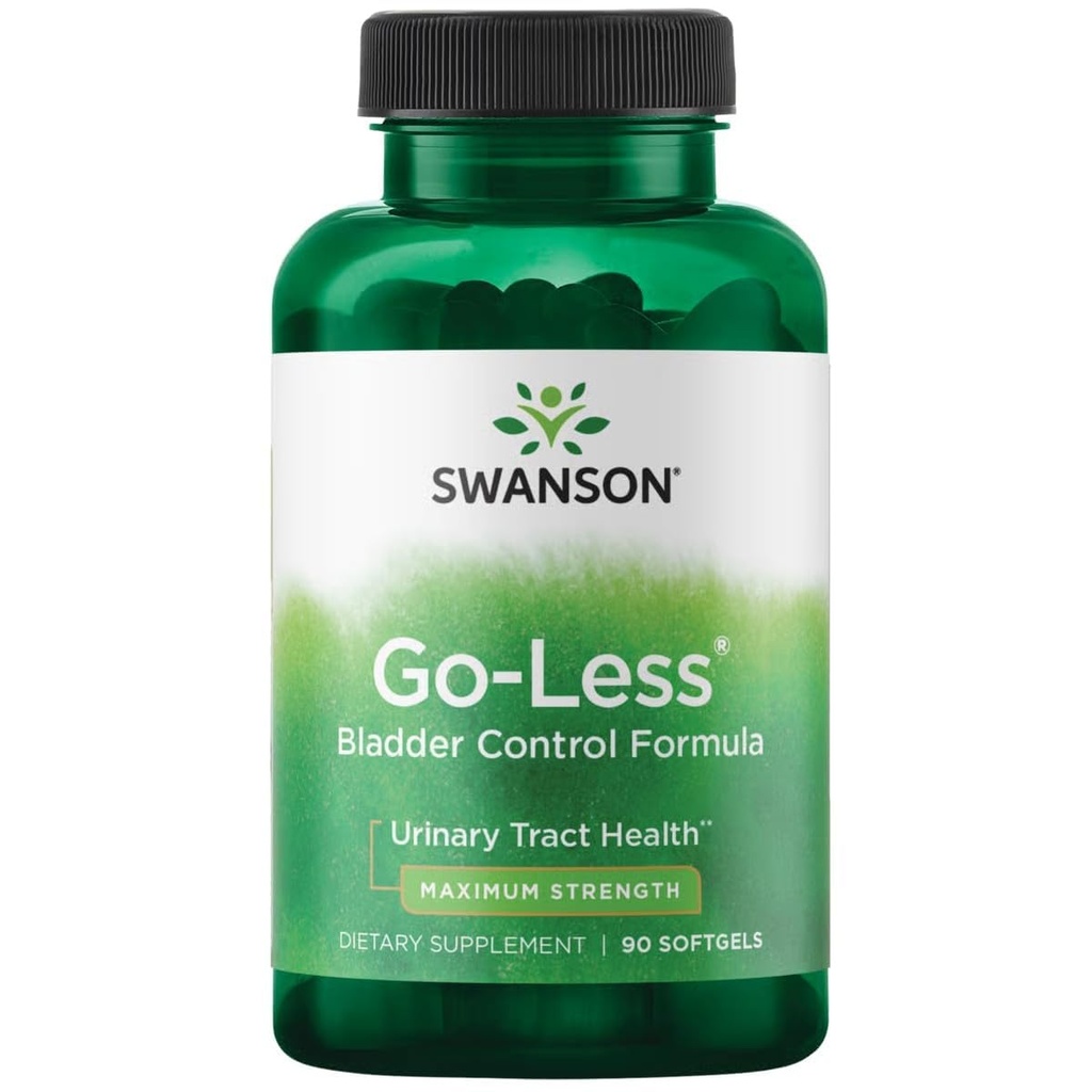Swanson Go- Mindre Brege Control Formel - fremmer Urinary Tract Sundhed og sund Brege Support - Naturligt supplement til voksne med Græskar Seed Extract - (90 Softgels) 1 Pack