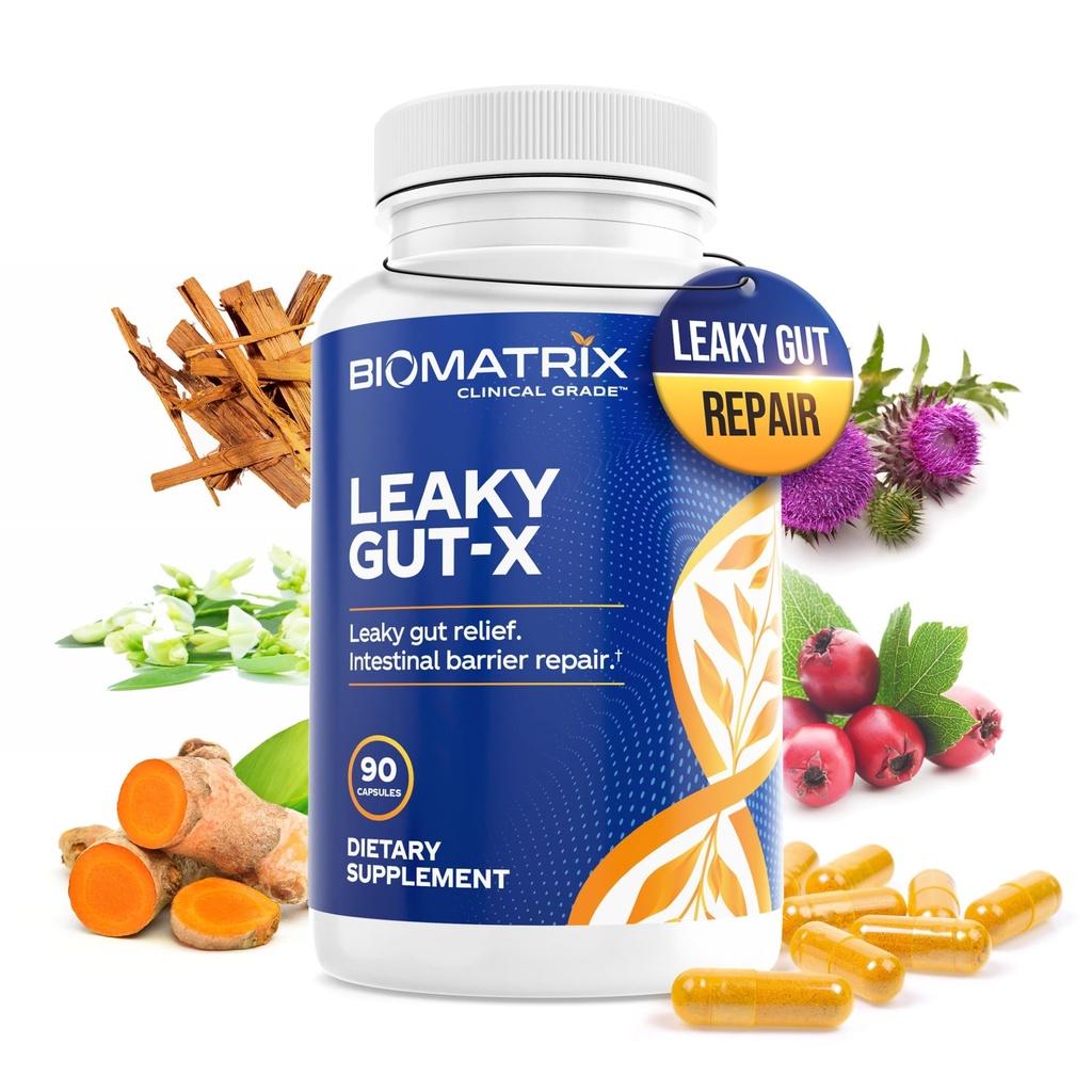 Intestinal reparation supplement med Glutamin og urter til Leaky Gut, Prebiotic Support, Relief from Bloating, Gas, Forstoppelse Budding 124; SIBO Budding 124; Veggie Caps Budding 124; 60- Day Supply - Leaky Gut- X