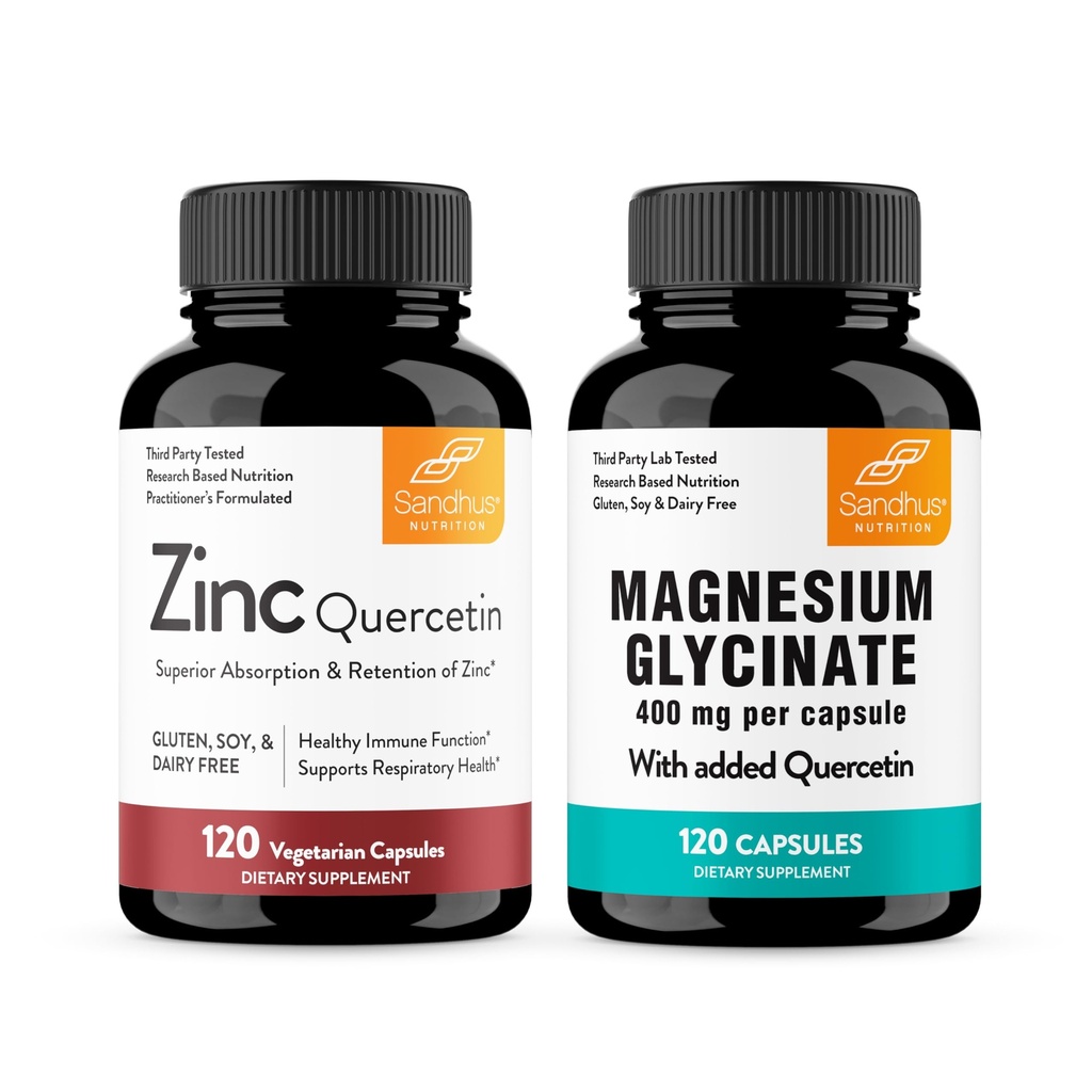 Sandhu 's Zink Quercetin & Magnesium Glycinate Kompleks med Quercetin Kapsler