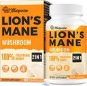 50X styrke Potency Brain Kosttilskud til hukommelse og fokus - 1400mg Lions Mane supplement Kapsler 124; Natural Nootropics Brain Supplement for Kognitiv, Klarhed, Koncentration & Energi - 60 Kapsler