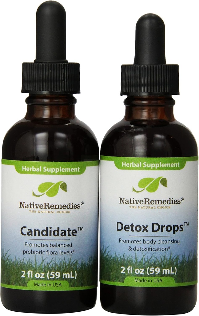 Indfødte retsmidler Kandidat og Detox Drops ComboPack