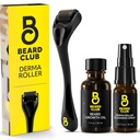 The Beard Club Derma Roller, Growth Oil & Cleansing Spray til ansigt, krop og skalp - Mikroneedling for mænd og kvinder med 540 Titanium Mikroneedles
