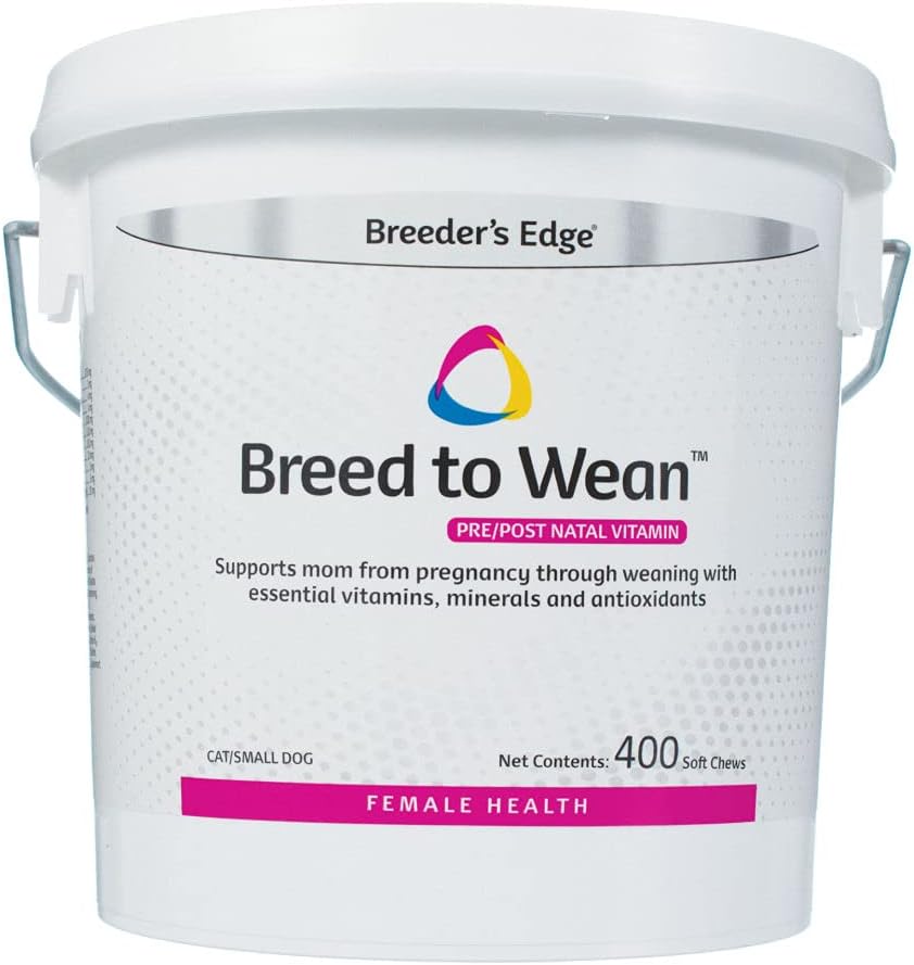 Breeder 's Edge Breed til Wean, Prenatal og Postnatal Multivitamin til hunde og katte, Understøtter Gravide og Sygeplejerske mødre, Giver antioxidanter, Vitamin og Min, 100 ct for katte og små hunde