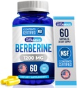 Vi kan godt lide Vitamins MSD 124; NSF Certified Berberine Supplement, 1200mg, Pure Max Strength Berberine HCL - 60 vegetariske kapsler (Gluten Free, Non GMO) - 30 Servere